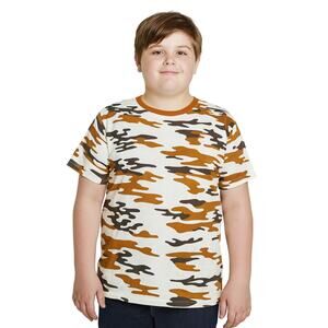 NWOT Epic Threads Boys XL White Camo Short Sleeve T-Shirt Brown Black Print